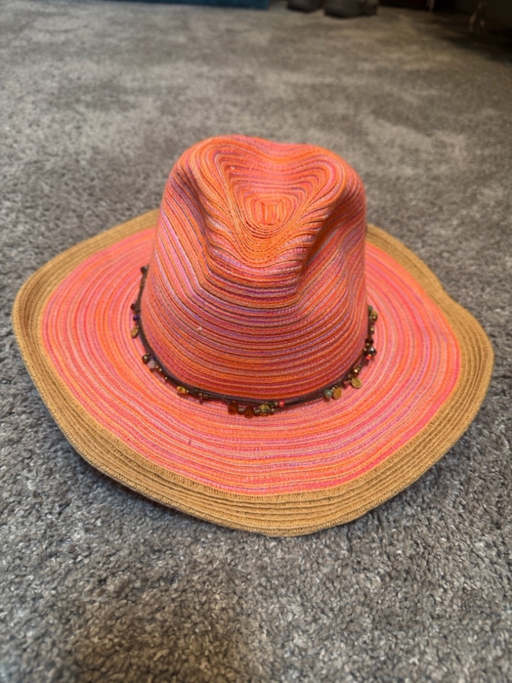 Ladies Multicolored Stripe Sun N Sand Safari Style Hat